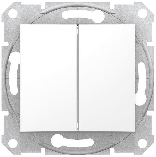 Выключатель без рамки Schneider Electric Sedna 2-кл. белый фото Выключатель без рамки Schneider Electric Sedna 2-кл. белый картинка